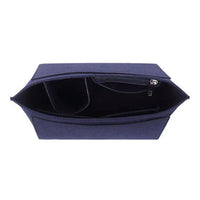 Felt Purse Insert Organizer Interior Zipper Storage Bag for Handbag Tote Bag Insert Bag Navy