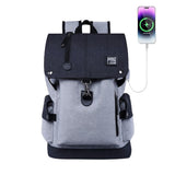 Large Capacity Anti-Theft Laptop Backpack Travel  School Bag with USB Charging Port Grey