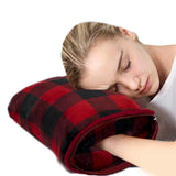 3-in-1 Travel Plane Shawl Blanket Multi-Functional Pillow Cloak Red