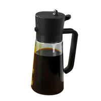 470ml 2-in-1 Oil Sprayer Bottle for Cooking Glass Oil Dispenser Bottle for Kitchen Black