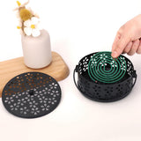2PCS 14cm Metal Mosquito Coil and Incense Holder with Lid Floral Cutout Design Blue And Black