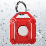 2Pcs For Apple AirTag Protective Case Water-Resistant TPU Full Cover with Key Ring Red