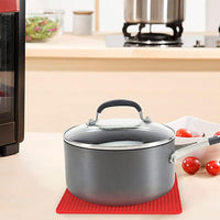 4Pcs Multipurpose Silicone Trivet Mats Heat Resistant Pot Holder Pads for Kitchen Red