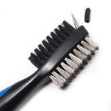 Dual Sided Golf Club Groove Cleaner Brush Tool with Retractable Carabiner - Grey