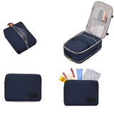 4Pcs Set Travel Luggage Bags 40L Backpack fits 17" Laptop with 3 Packing Cubes Navy