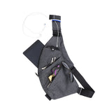 Multifunctional Anti-theft Sling Chest Pack Crossbody Bag Gray