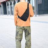 Chest Sling Bag Unisex Large Capacity Crossbody Shoulder Bag Black