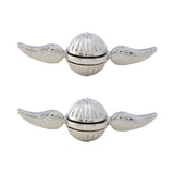 2Pcs Fidget Sphere Spinner Desk Spinning Toy Wings Finger Hand Spinner Silver