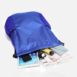 Sports Drawstring Backpack with 2 Pockets Large-Capacity Basketball Bag Royal Blue