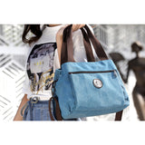 Crossbody Bag 3-Compartments Satchel Handbags Purse Messenger Shoulder Bag Blue