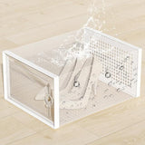2 Pcs Shoe Storage Boxes Organizers Clear Plastic Stackable for Entryway Closet White