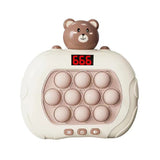 Fast Push Game Pop Puzzle Game Sensory Toys with Digital Display for Kids Brown Bear
