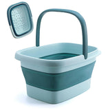 Collapsible Foot Bath Basin with Massage Acupoints Green