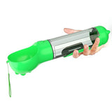 4 in1 Pet Feeder Dog Cat Puppy Water Bottle Cup Travel Pooper Scooper Outdoor Green
