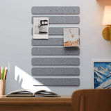 8 PCS Self Adhesive Felt Display Strips with 35 Push Pins for Wall Decor Light Gray