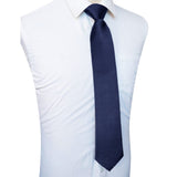 Pre-Tied Zip Necktie 8cm for Men Wedding Business Formal Navy Blue