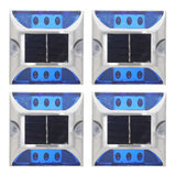 4 PCS Solar Deck Lights for Outdoor Roadway Driveway and Path Marking Blue