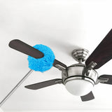 Adjustable Ceiling Fan Cleaner Duster Microfiber Duster for Walls Door Window Top Cleaning  Blue