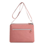 Multi-Pocket Crossbody Bag for Women Water Resisant Shoulder Bag Messenger Bag Casual Nylon Purse Handbag Pink