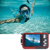 1080P Digital Underwater Camera with Dual Screen and 32GB TF Card Red