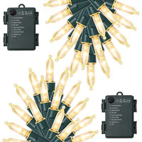 2 Pack Dazzle Bright Christmas String Lights Battery Operated  8 Modes Lights String  Holiday Xmas Decorations Warm White