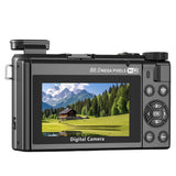 8K Digital Camera with Flip Screen WIFI Remote Control for Photography Black