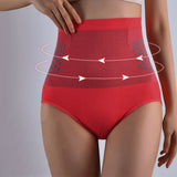 High Waist Shapewear Shorts for Women Seamless Tummy Control Underwear Red