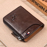RFID Shielding PU Wallet Anti-theft Cash Credit Card Holder ID Purse Brown