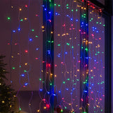 Solar Fairy Curtain Lights – Christmas Hanging String Lights for Window Backdrop Multicolor