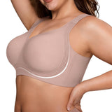 Bras for Women Supportive Wireless Push Up Bra Full Coverage No Underwire Seamless Plus Size for Women Rose Red
