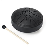 4 Inch Tongue Drum 8-Note Handpan Drum with Drumsticks and Music Book for Early Musical Education Zen Meditation Black