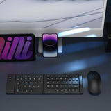 Wireless Keyboard Mouse Set Foldable Tri-Mode Bluetooth 2.4G Black