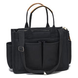 Large Canvas Tote Bag for Women Laptop Work Book Bags Crossbody Handbag Shoulder Travel Gym Bag Black