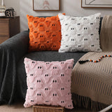 Halloween Ghost Decorative Pillow Cover Cute with Zipper for Home Office Pink