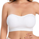 Bras for Women Non-Slip Seamless Padded with Removable Shoulder Straps White