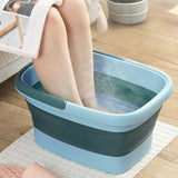 Collapsible Foot Bath Basin with Massage Acupoints Green