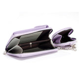 PU Leather Cell Phone Purse Women Small Crossbody Bags Cellphone Wallet Purple