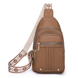 Women Sling Backpack Anti Theft Crossbody Bags with Adjustable Strap 5 Compartments Khaki