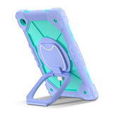 360 Rotating Stand Case for Samsung Tab A11 Plus A9 Plus with Strap Aqua Green
