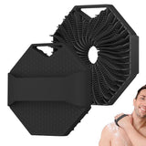 Silicone Body Scrubber Exfoliating Shower Brush with Anti-Slippery Handles Bathing Tool Black