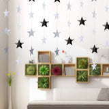 5 PCS 4m Thick Paper Star Garland Bunting Banners for Parties Weddings Silver
