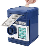Electronic ATM Piggy Bank with Password Lock for Coins – Money Saving Box Toy Gift Blue