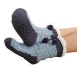 Non Slip Cabin Soft Fleece Socks For Womens Winter Warm Thick Thermal Cozy Plush Blue