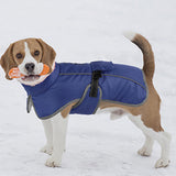 Winter Dog Coat Water Repellent Jacket for Small and Large Breeds Navy