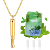 Mint Breathing Necklace with Fidget Ring for Mindful Breathing Gold