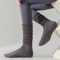 3 Pairs of Non-Slip Grips Yoga Socks Anti-Skid Knee-High Socks for Pilates Barre Dance Style 3