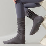 3 Pairs of Non-Slip Grips Yoga Socks Anti-Skid Knee-High Socks for Pilates Barre Dance Style 3