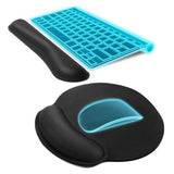3Pcs Gaming Mouse Pad with Ergonomic Wrist Rest Black