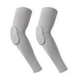 Pair of Elbow Sleeve Support Brace Pads Compression Arm Guard Gym Sports Protector Gray