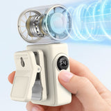 Handheld Turbo Fan Clip On with LED Display 4 Speeds 180 Tilt White